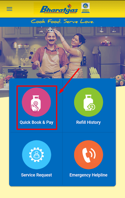 bharat gas mobile app to book cylinder