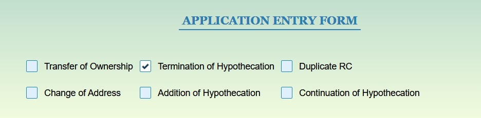 select termination of hypothecation