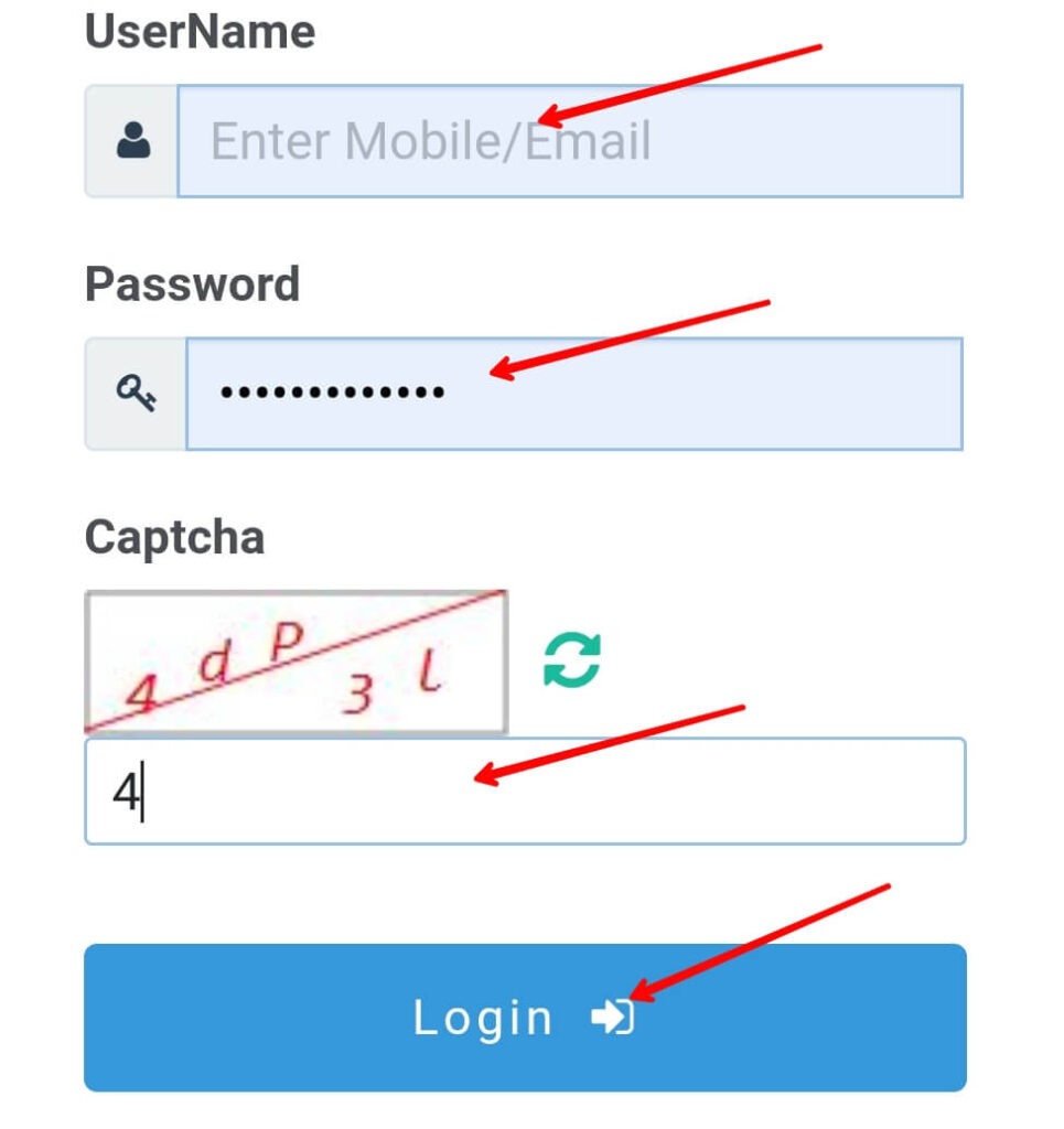 6 entering mobile number and password to log into nvsp portal